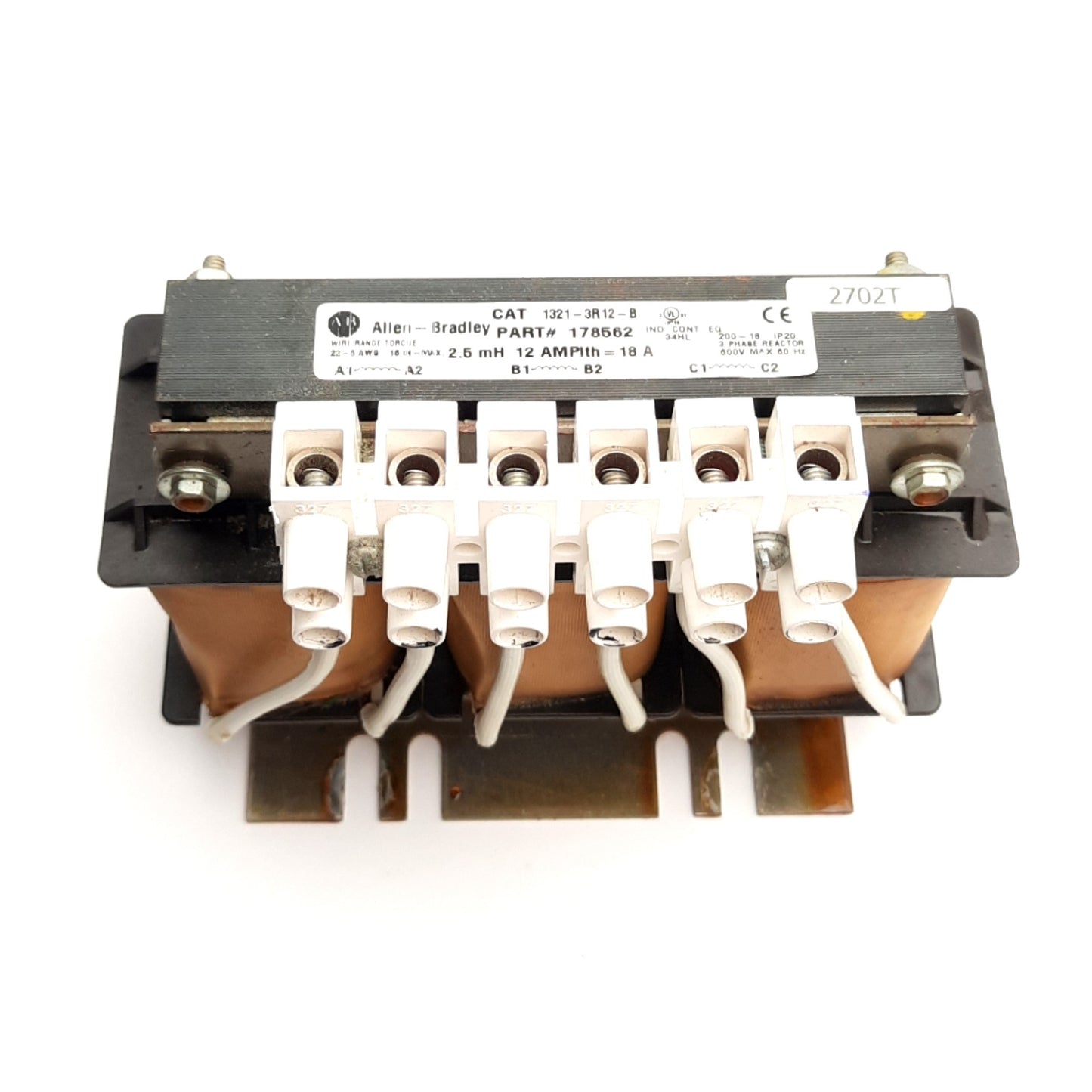 Used Allen Bradley 1321-3R12-B / 178562 Power Conditioner, 2.5mH Inductance, 12A 600V