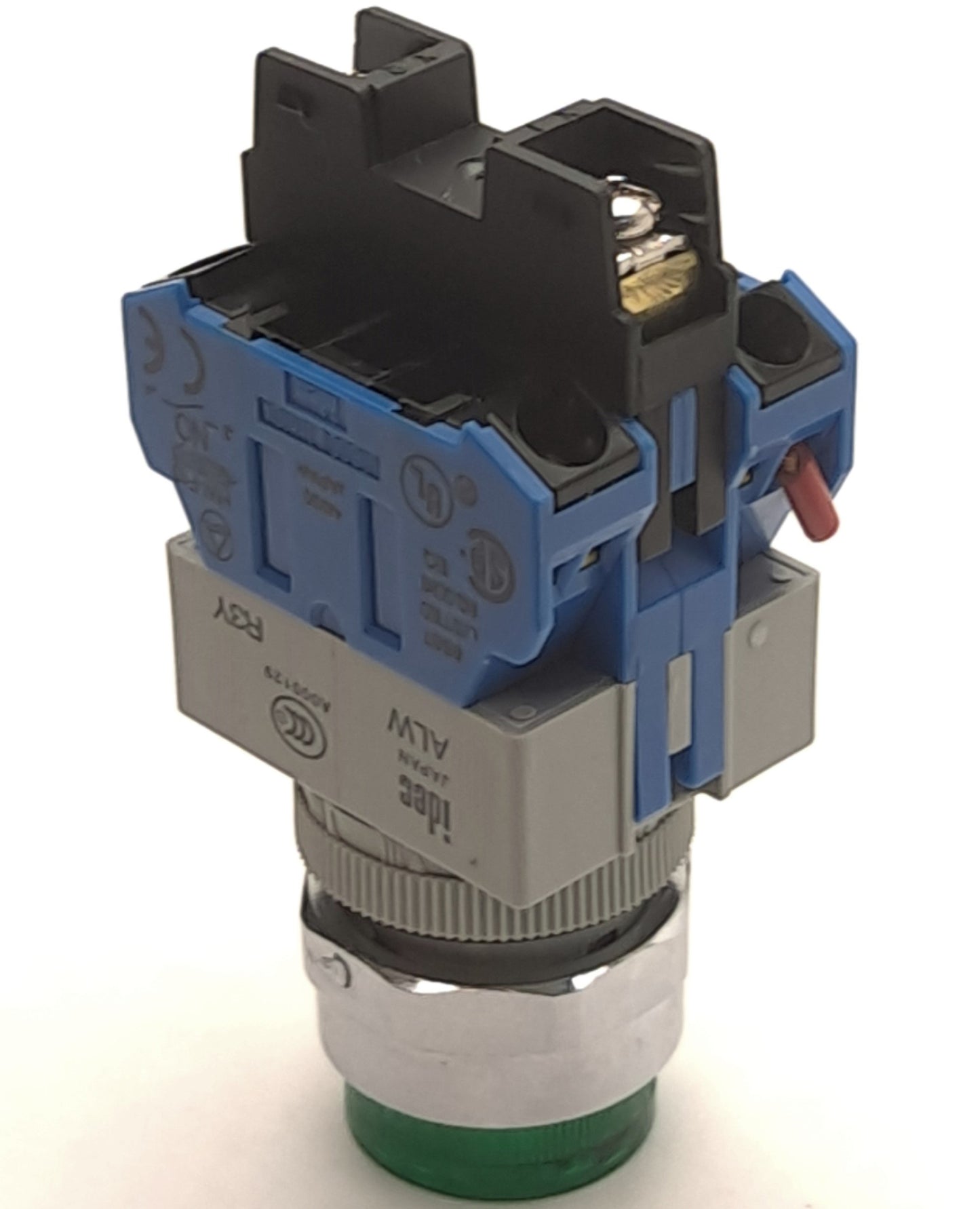 Used Idec ALW29920D-G-24V Illuminated Momentary Pushbutton, 2NO, Green LED, 24VAC/DC