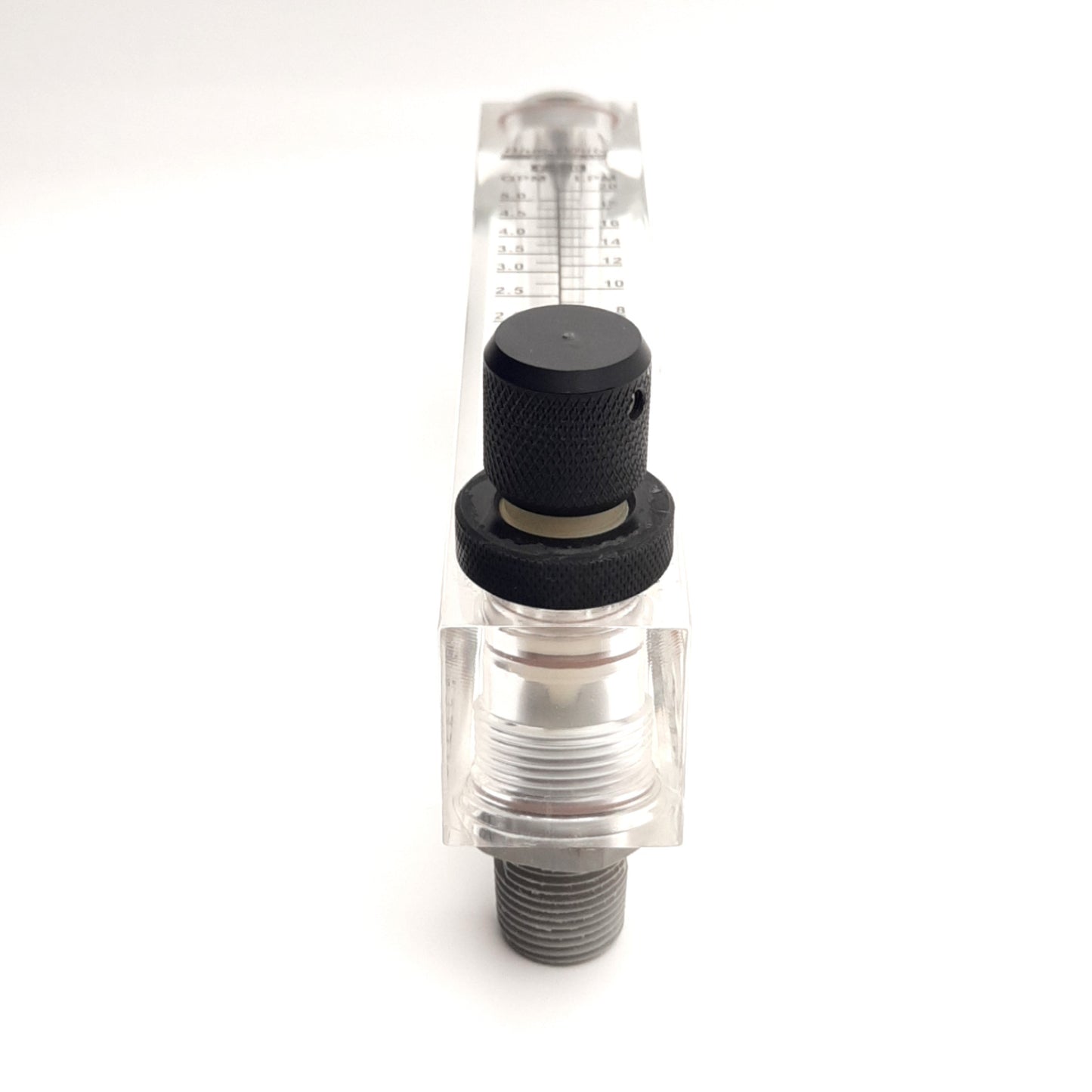 Used Blue-White F-55200L Flow Meter, 2-20LPM/0.5-5GPM, 1/2" NPT, 100mm Scale