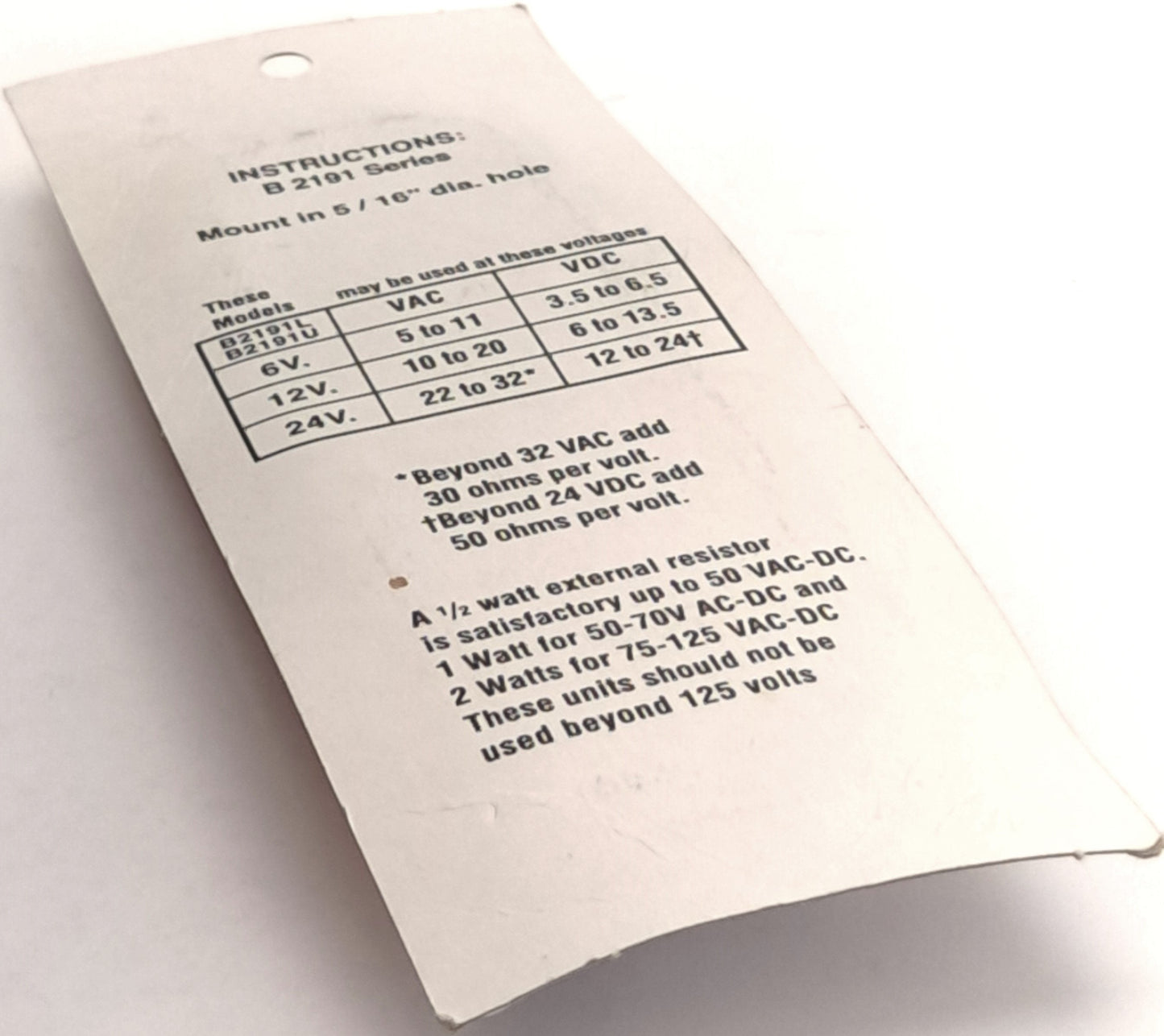 New Lot of 2 Linrose B2191U5-24V Green LED Indicator Lights, 24V, 5/16" Dia. Mount