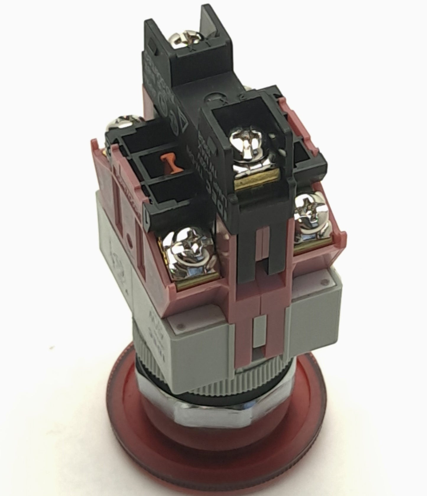 Used Idec AVLW49902D-R-24V Red LED Pushbutton, 24V AC/DC, 10A, 2NC Contact Block
