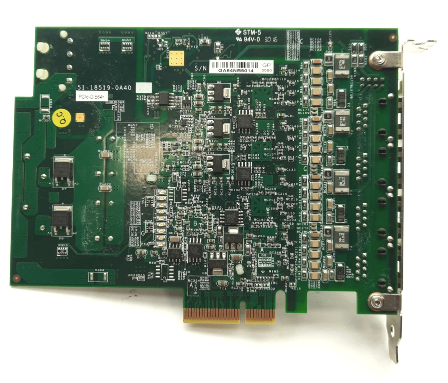 Used ADLINK PCIe-GIE64+ GigE Vision Frame Grabber Card, PCIe x4, 4x PoE Ethernet