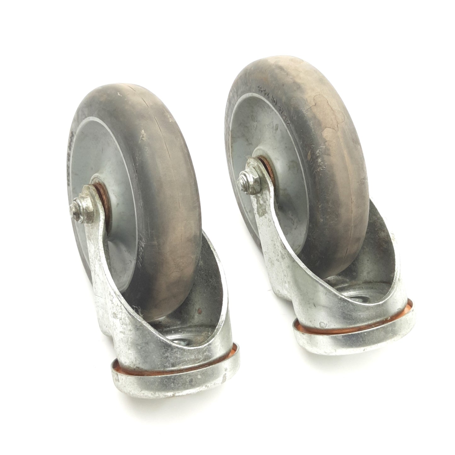 Used Lot of 2 Colson 2-5-45/2-5-95 Swivel Caster 5" x 1.25" Wheel, Hollow Top Plate