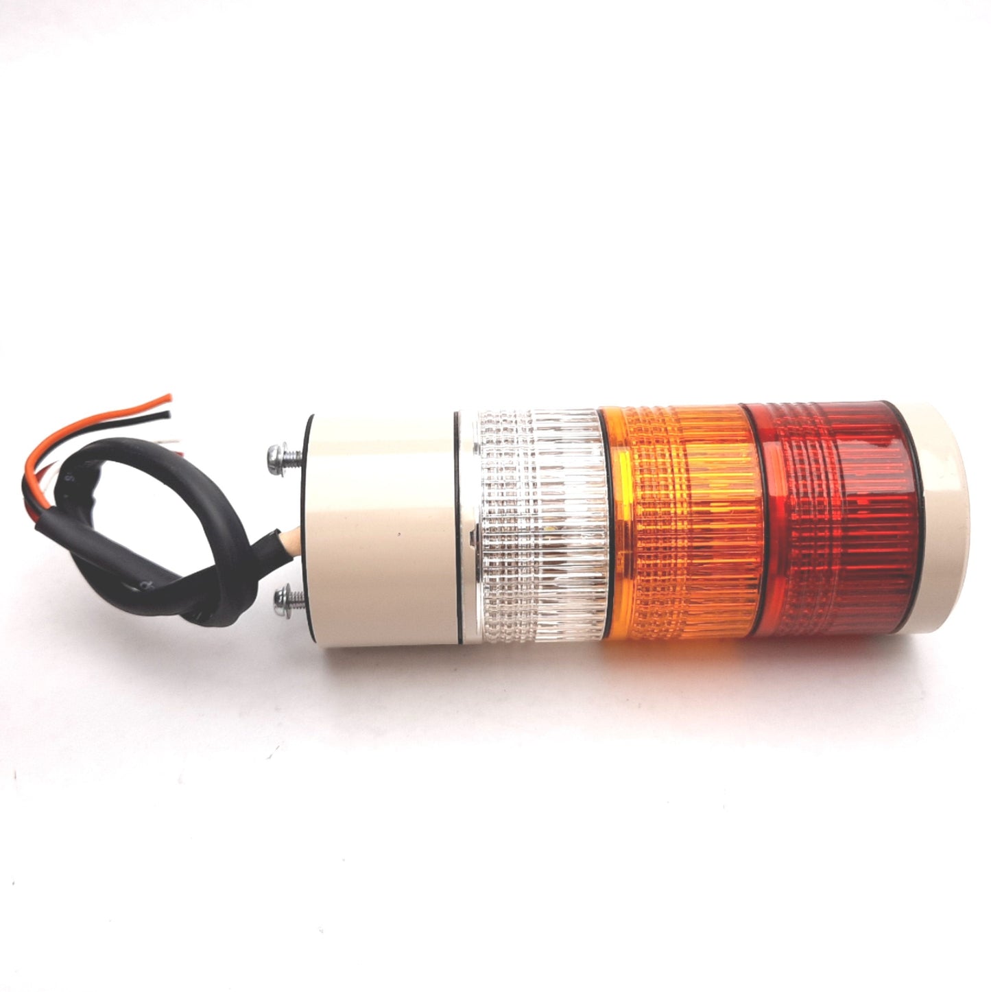 Used Patlite LES-AW Stack Light LED Signal Tower, Red Amber White, 24VAC/DC 0.2A