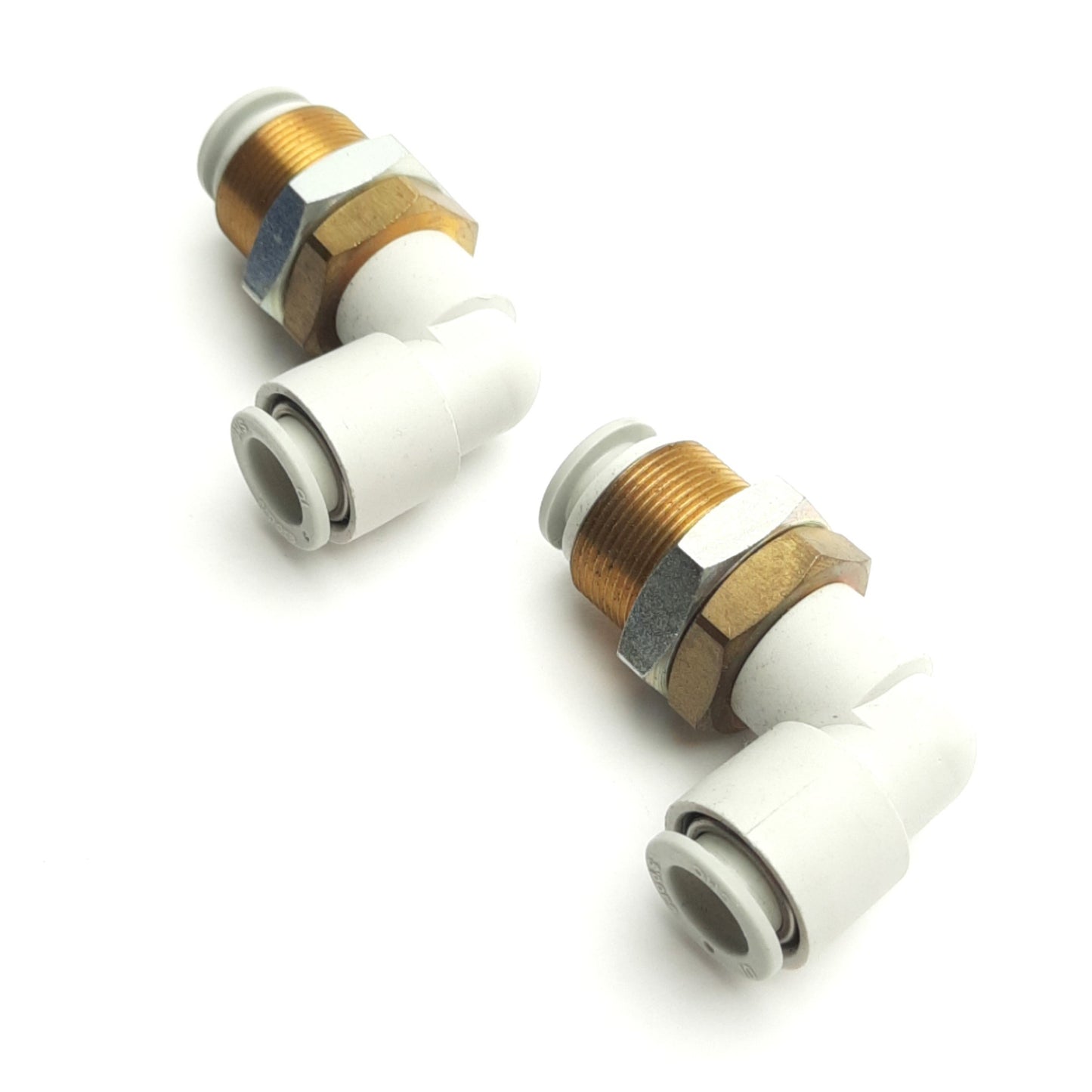 New – Open box Lot of 2 SMC KQ2LE10-00 Bulkhead Male Elbow, 10mm P2C, M20 Thread, 1MPa Max