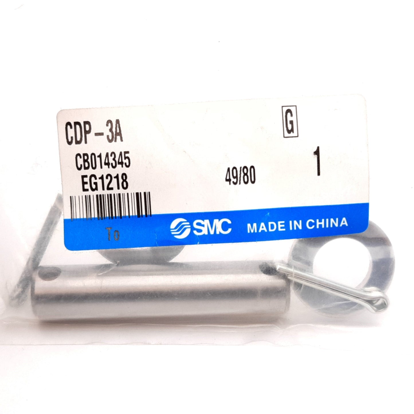 New SMC CDP-3A Clevis Pin, For CPA1/CPA2 Tie-Rod Cylinders, 12mm Diameter x 55.5mm