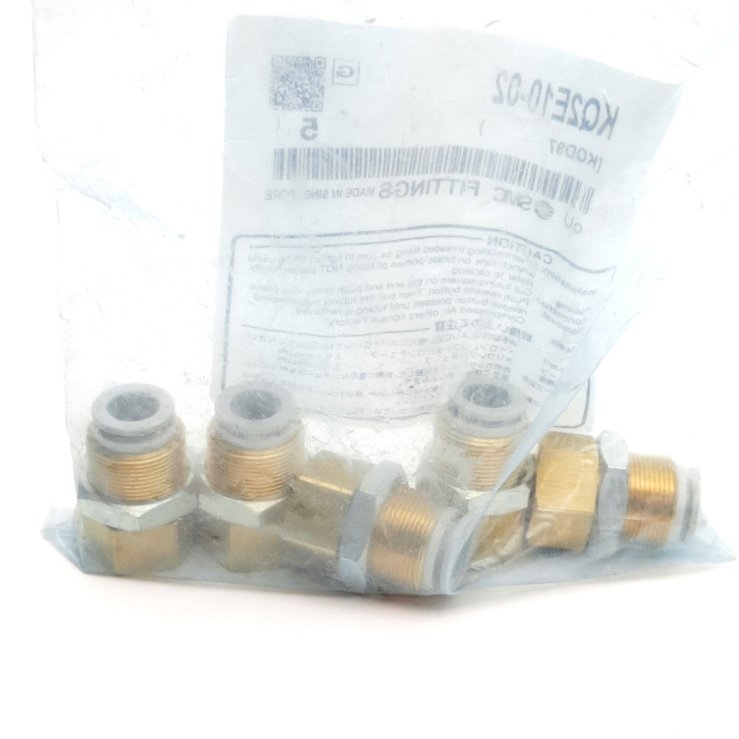 New Lot of 5 SMC KQ2E10-02 Female Bulkhead Connector, 10mm P2C to R1/4, 1 MPa Max