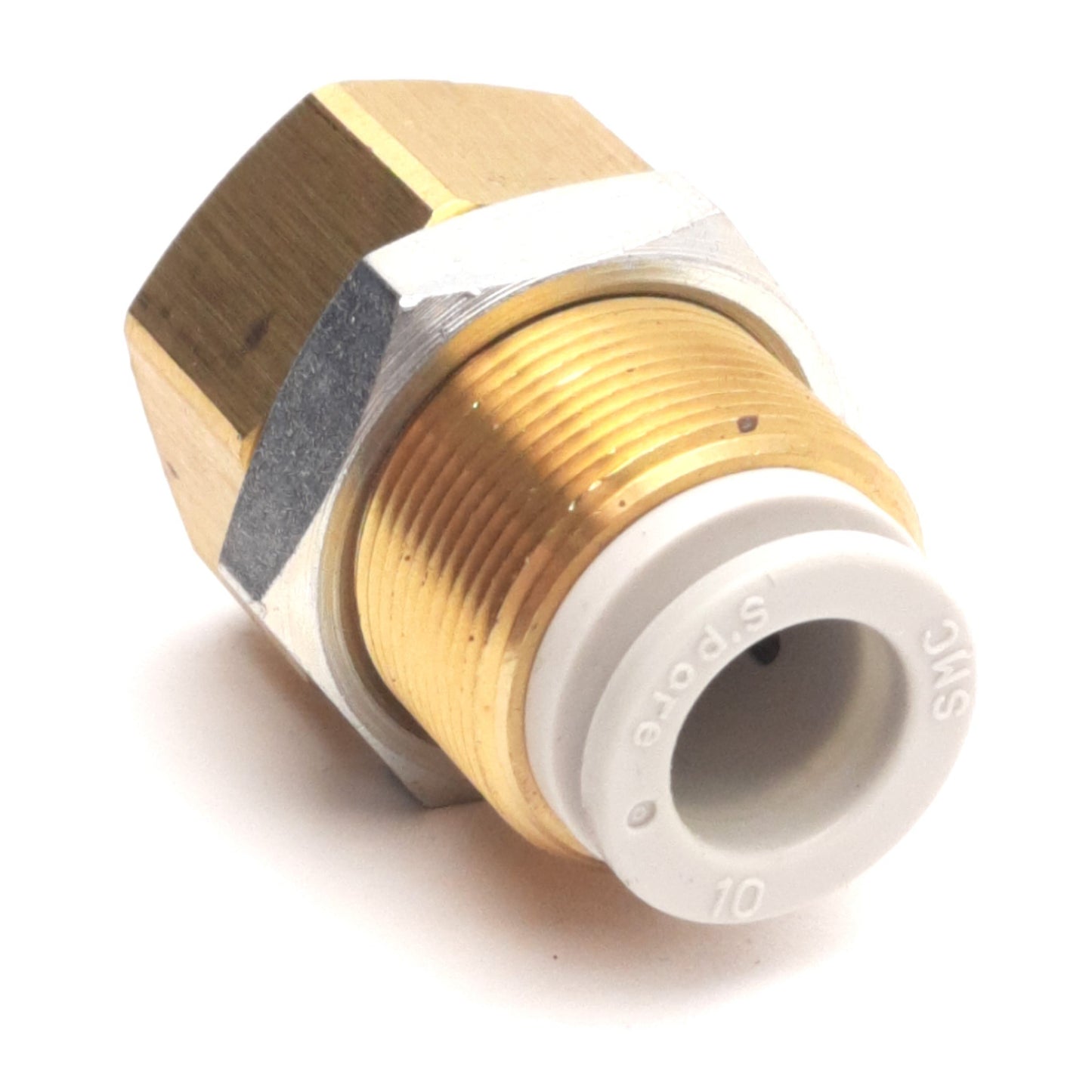 New Lot of 5 SMC KQ2E10-02 Female Bulkhead Connector, 10mm P2C to R1/4, 1 MPa Max