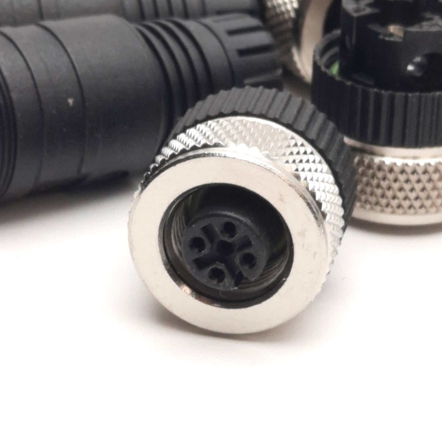 New Lot of 5 Lumberg Automation RKC 4/9 Field Attachable Connector, Female M12 4-Pin