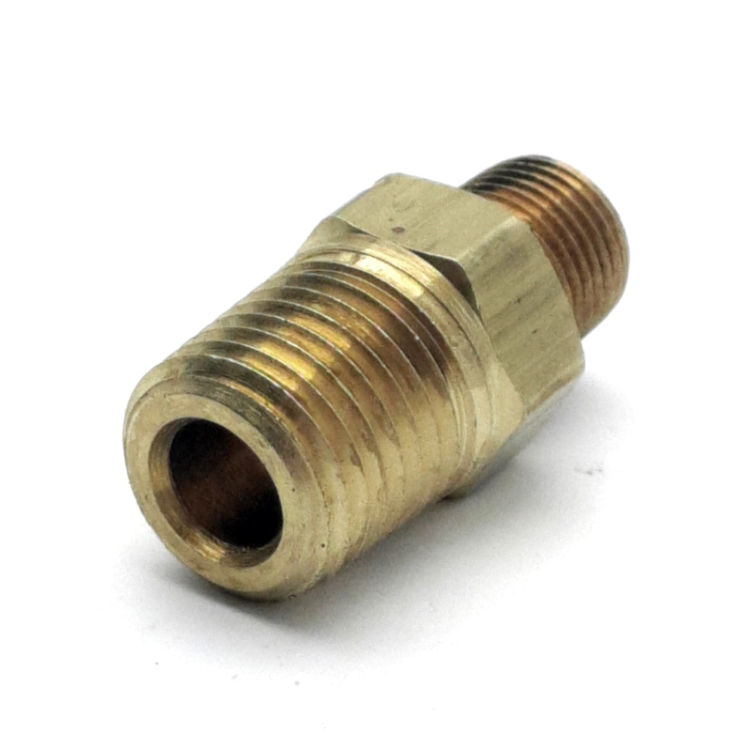 New Lot of 25 Polyconn PC123B-42 Brass Nipple Reducer Fitting, 1/4" NPT to 1/8" NPT