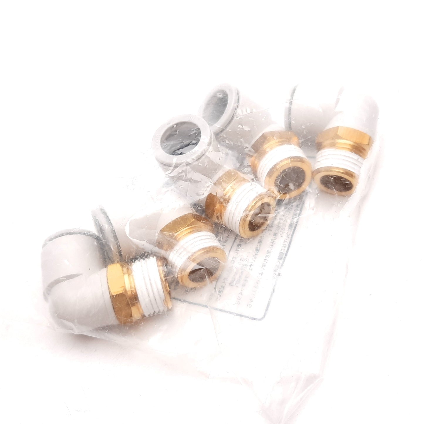 New Lot of 5 SMC KQ2L16-04S One-Touch Elbow Fitting, Rc1/2 Male to 16mm Tubing