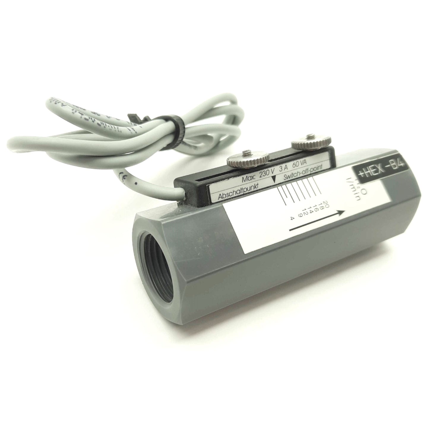 Used Barksdale 0701-132 BFS10-N Flow Switch 4-20l/min G½" Ports PVC SPST-NO 250V 3A