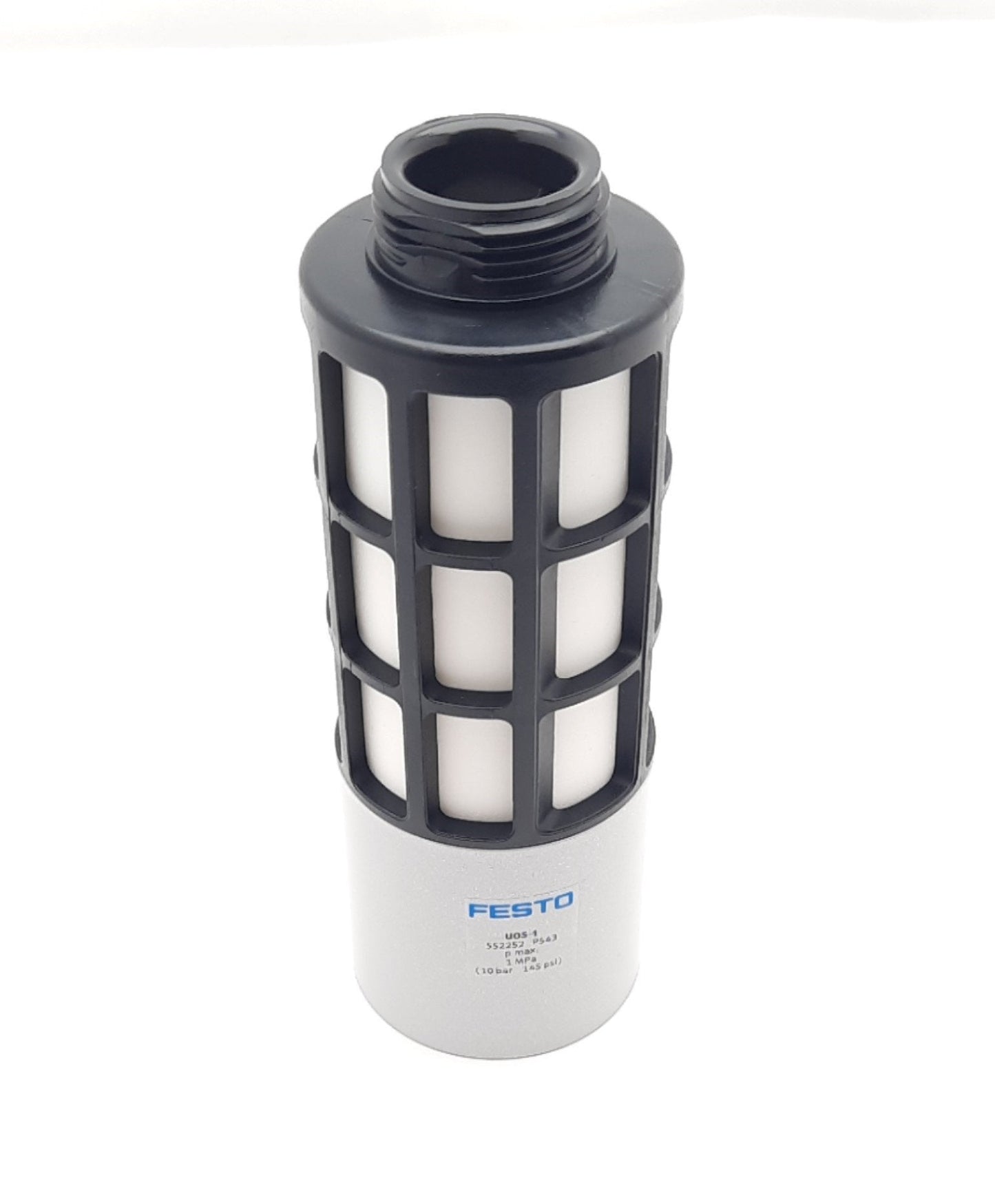 New Festo UOS-1 Pneumatic Muffler, Open Without Seal 0-145Psi, 75dB(A)