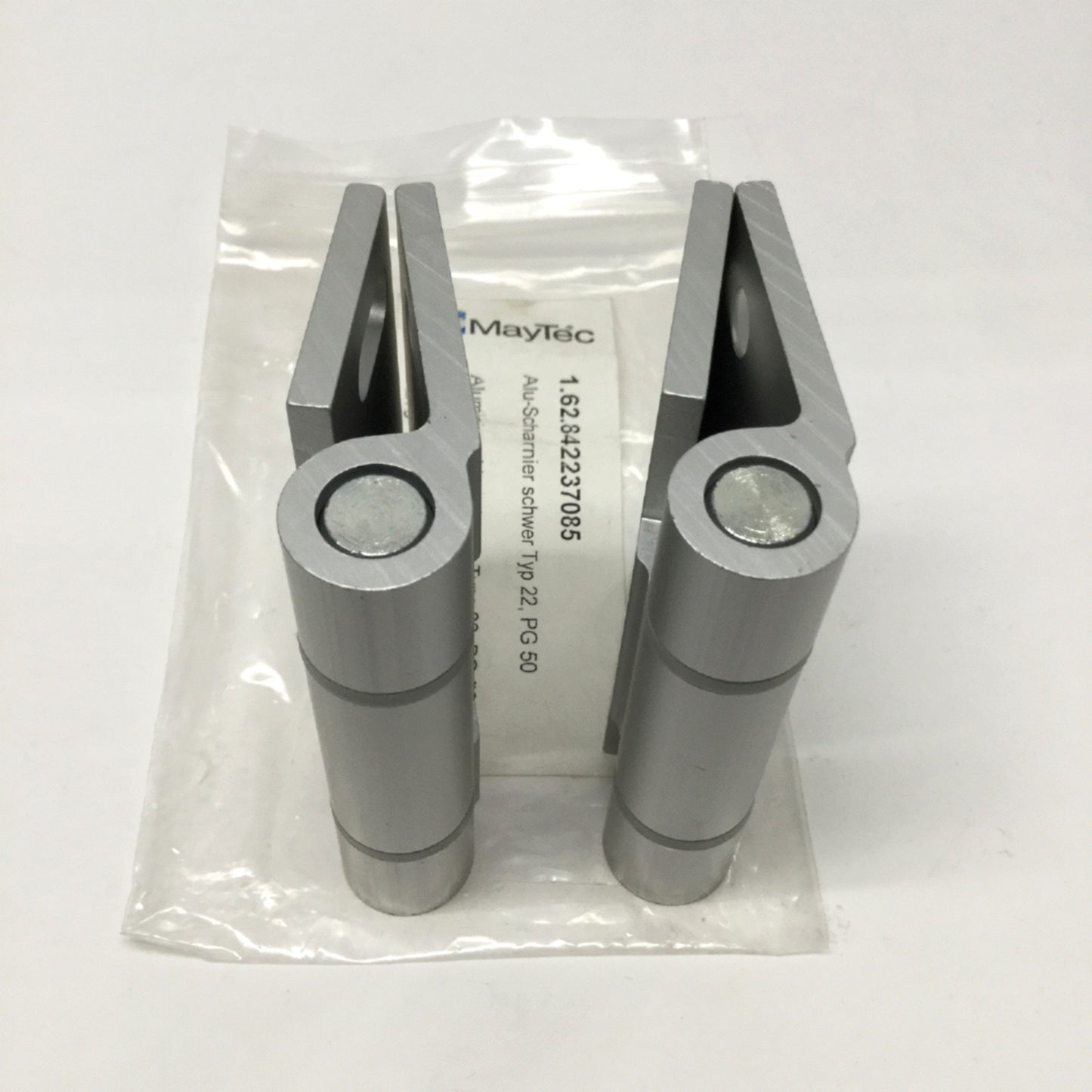 New – Open box Lot of 2 Maytec 1.62.842237085 Aluminum Profile Heavy Hinge, Type 22, PG 50