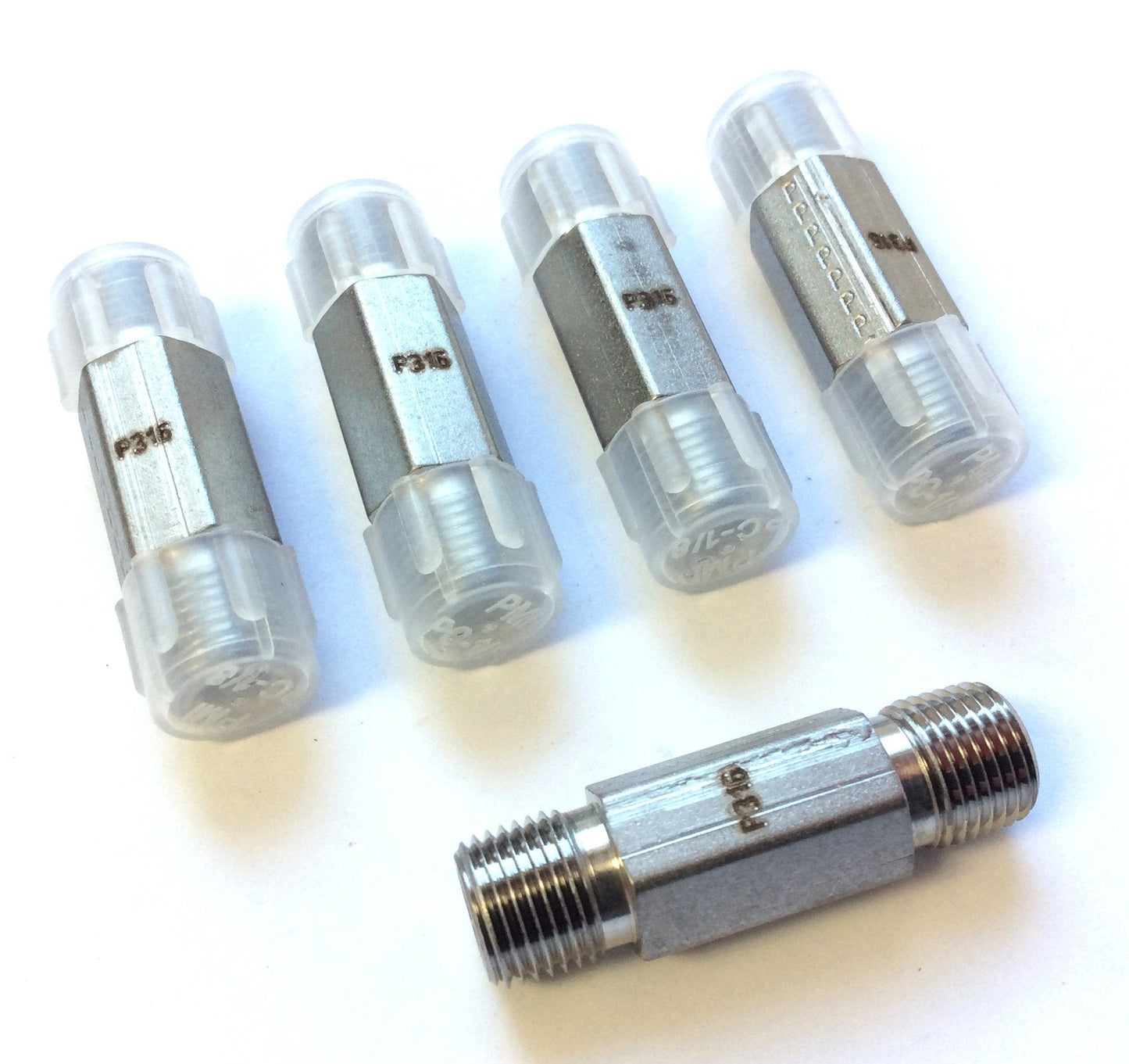 New Box of 5 Parker 2-2 MHLN-SS Hex Nipple 1/8" MNPT, 9100PSIG, 316SS, 1.5" Long