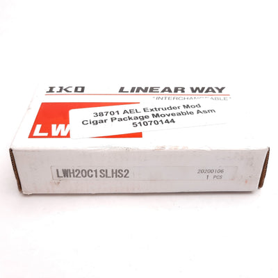 New IKO LWH20C1SLHS2 Ball Bearing Linear Rail Carriage, Stage: 63mm x 57mm, Size: 20