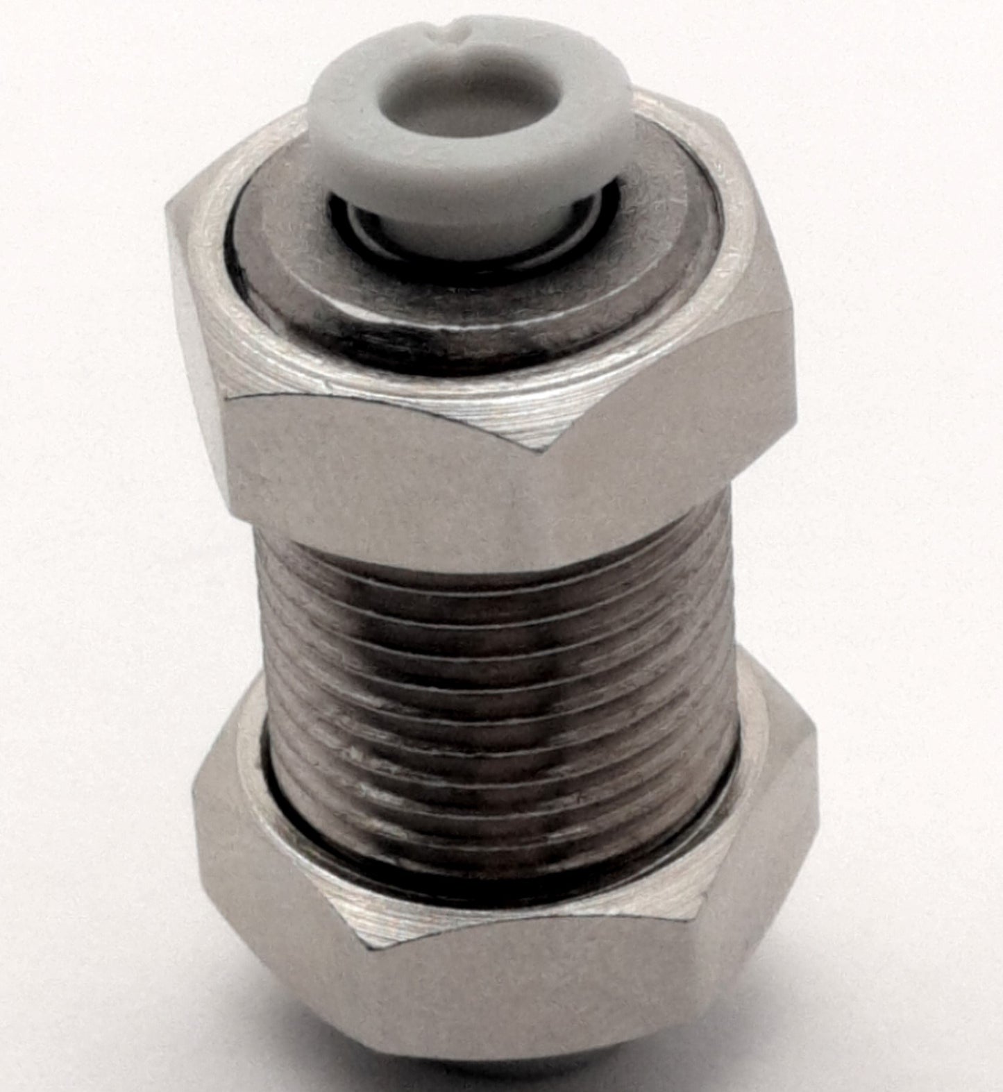 New Lot of 10 SMC KQ2E04-00N Bulkhead Union Fitting, ø4 Tubing, Nickel Plated Brass