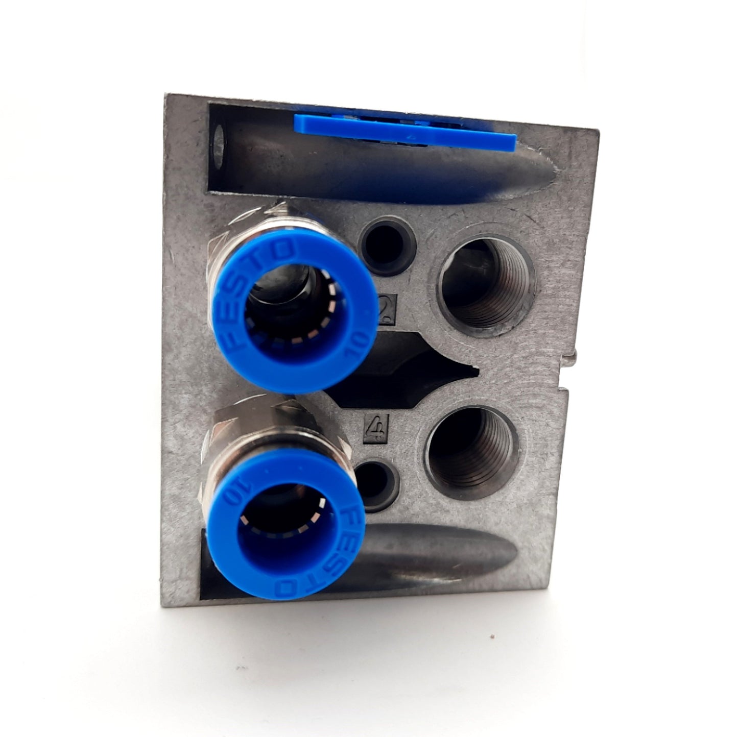 New Festo VABV-S4-1HS-G14-CB-2T2 Manifold Sub Base, Die-Cast Aluminum 54mm W, G1/4