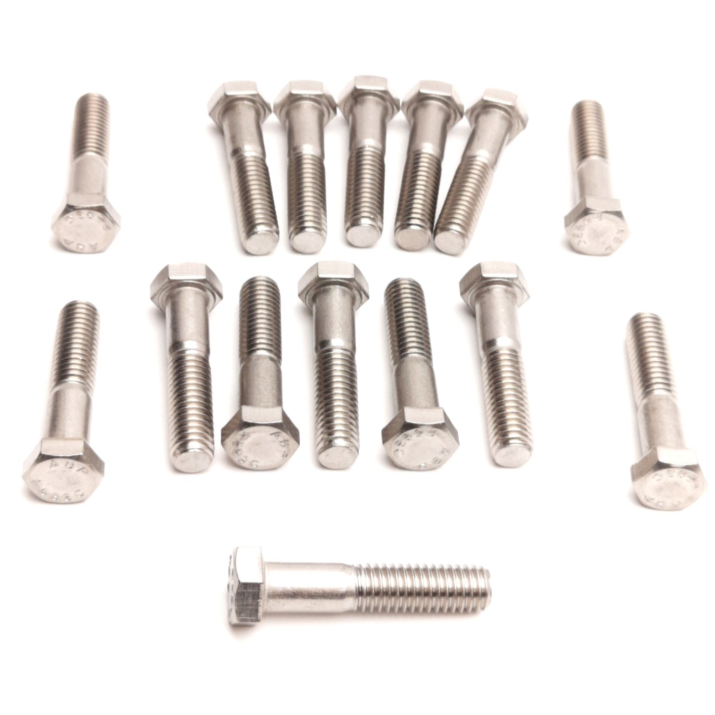New – Open box Lot of 15 ABP F593C Stainless Steel Threaded Hex Bolt, 16 TPI, ø3/8" x 1.95" L