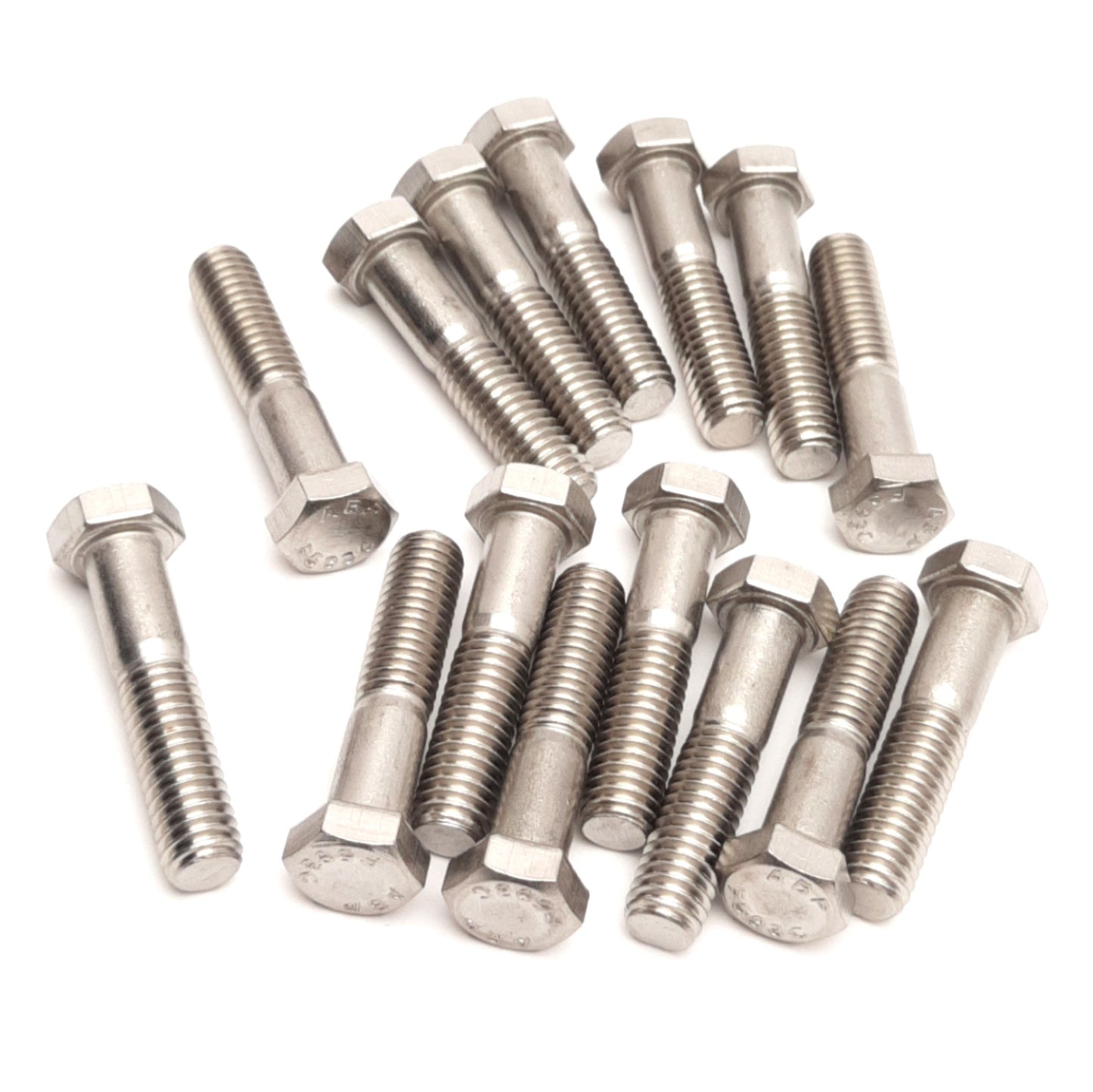 New – Open box Lot of 15 ABP F593C Stainless Steel Threaded Hex Bolt, 16 TPI, ø3/8" x 1.95" L