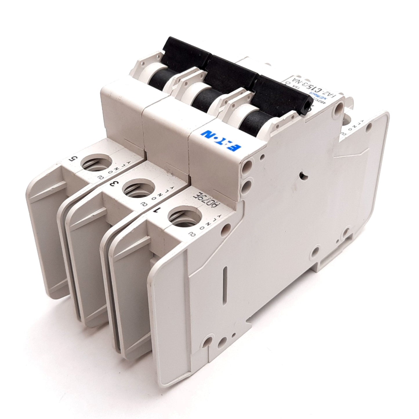 Used Eaton FAZ-C15/3-NA Circuit Breaker, 3-Pole, C-Curve, Rating: 15A 480Y/277VAC
