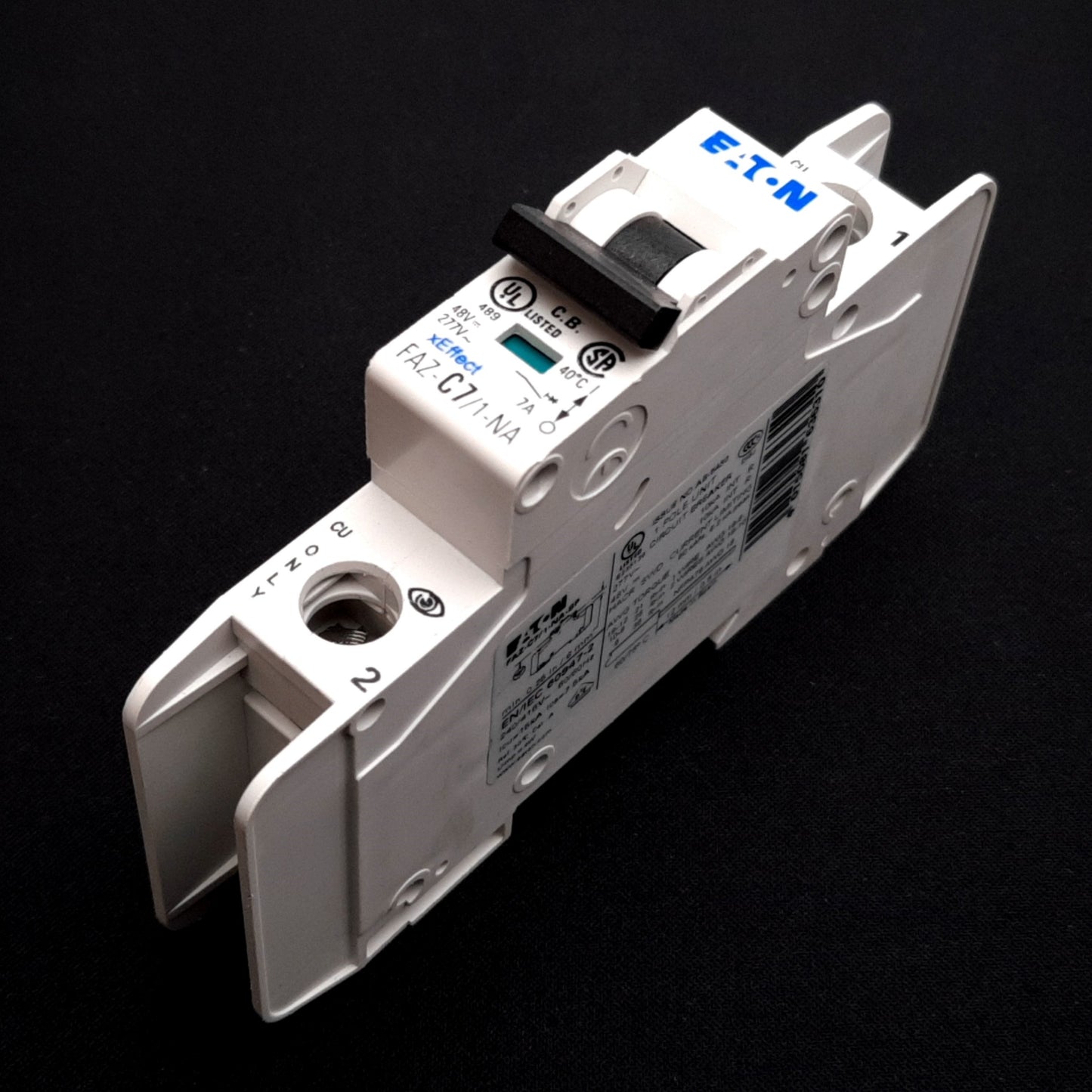 Used Eaton FAZ-C7/1-NA-SP Circuit Breaker, 1-Pole, 7A 277VAC 48VDC, C-Curve