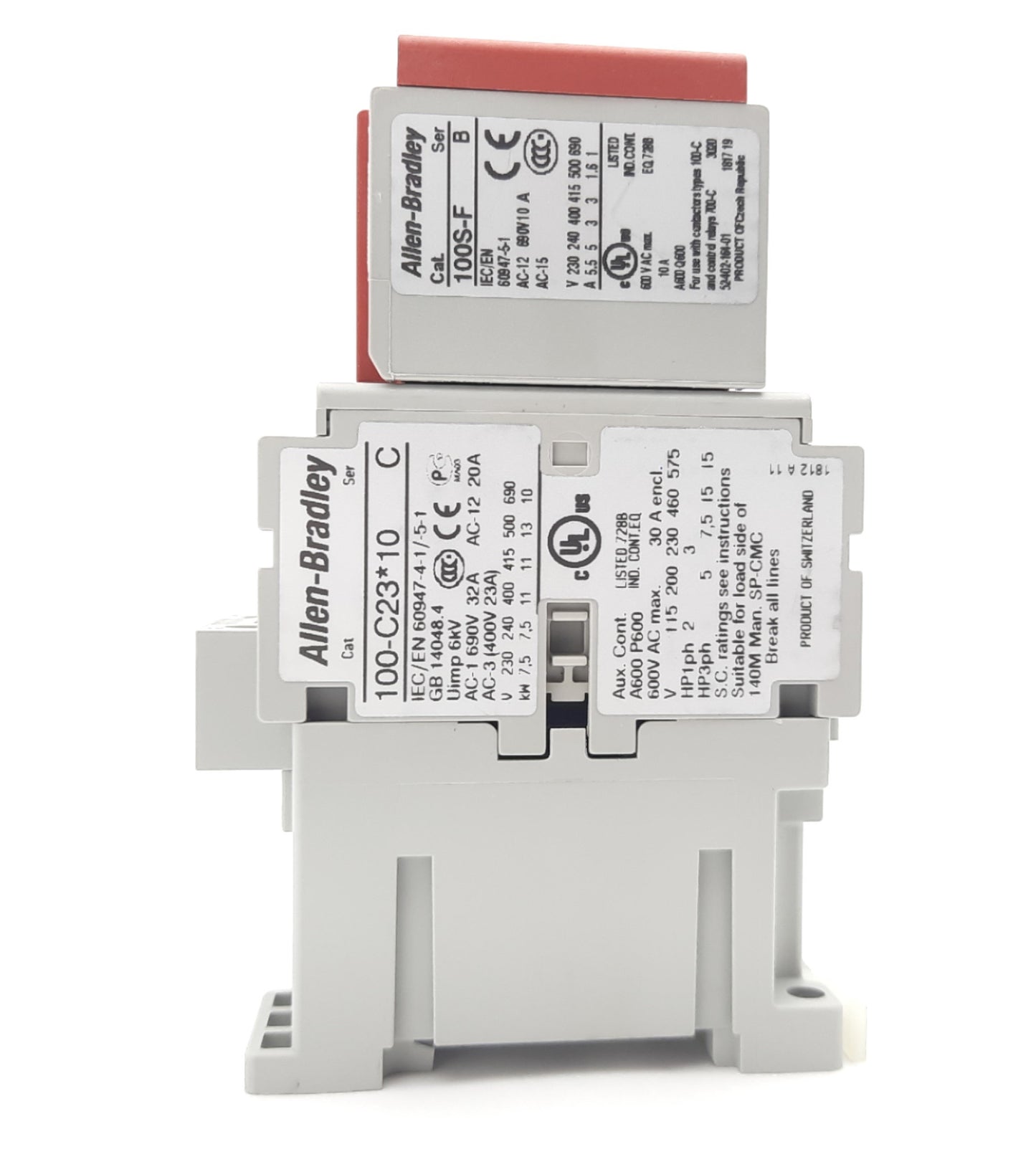 New Allen-Bradley 100S-C23D14C Safety Contact 3NO, 23A 110/120v AC Coil w/ AUX