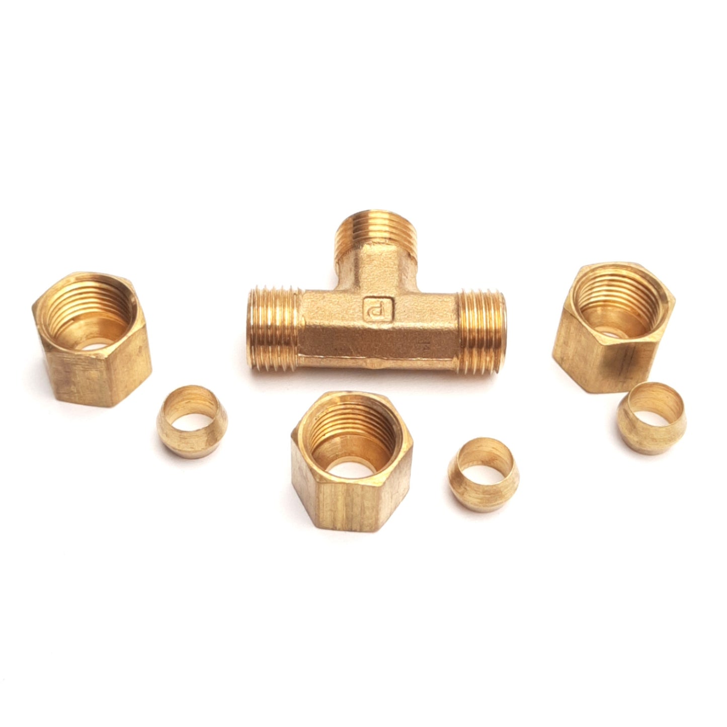 Used Lot of 4 Parker 264C-4 Compression Union Fitting, 1/4" Tubes, 300Psi Max
