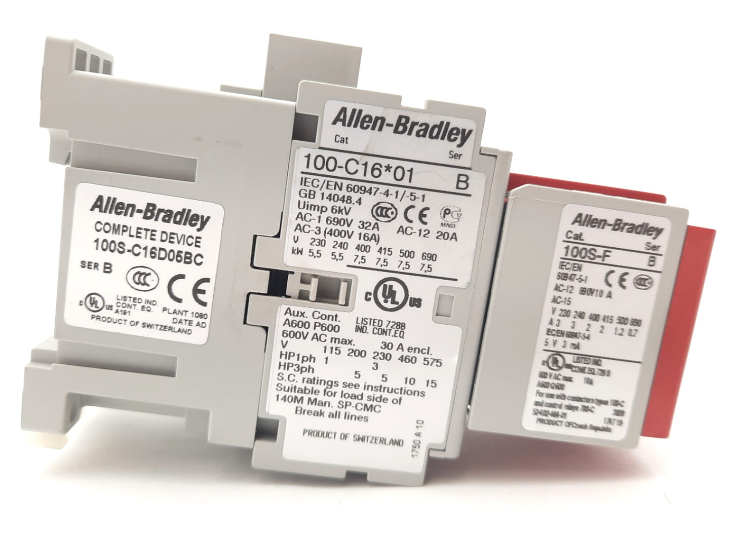 New Allen Bradley 100S-C16D05BC Safety Contactor 120V 3 N.O Power Poles 5 N.C Aux