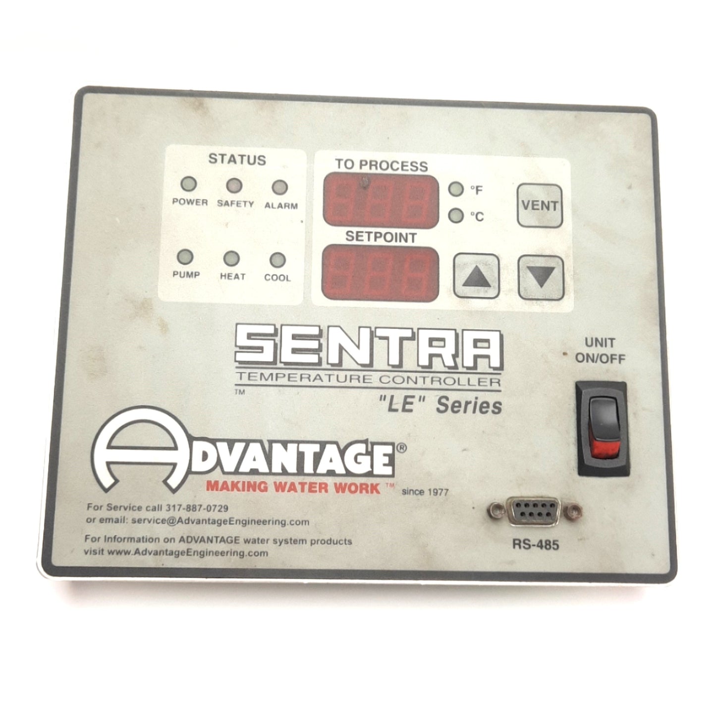 Used Advantage Electronics 239125SKLE LE-Series Sentra Temp Controller Panel