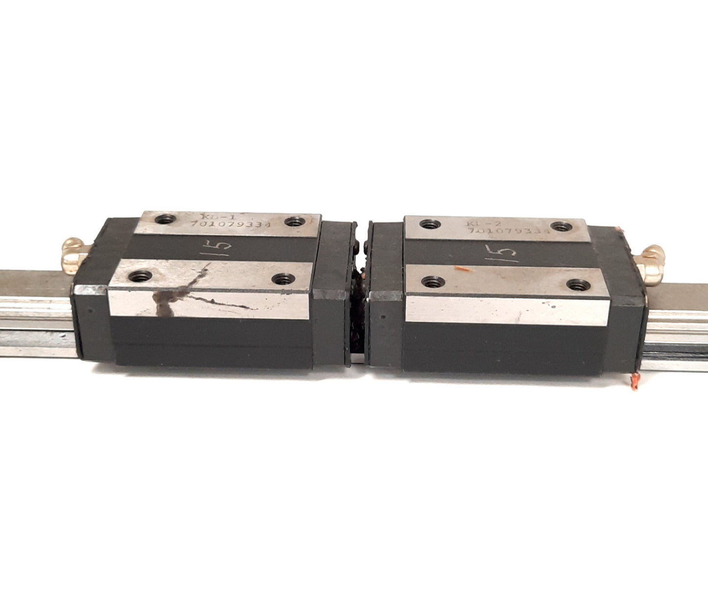 Used Lot of 2 THK HSR20 LM Guide Linear Bearing Blocks With 26.5" Length Rail