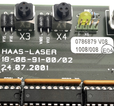 Used Haas-Laser Tech 18-06-91-00/02, 24.07.2001 Circuit Board, For Haas Laser Systems