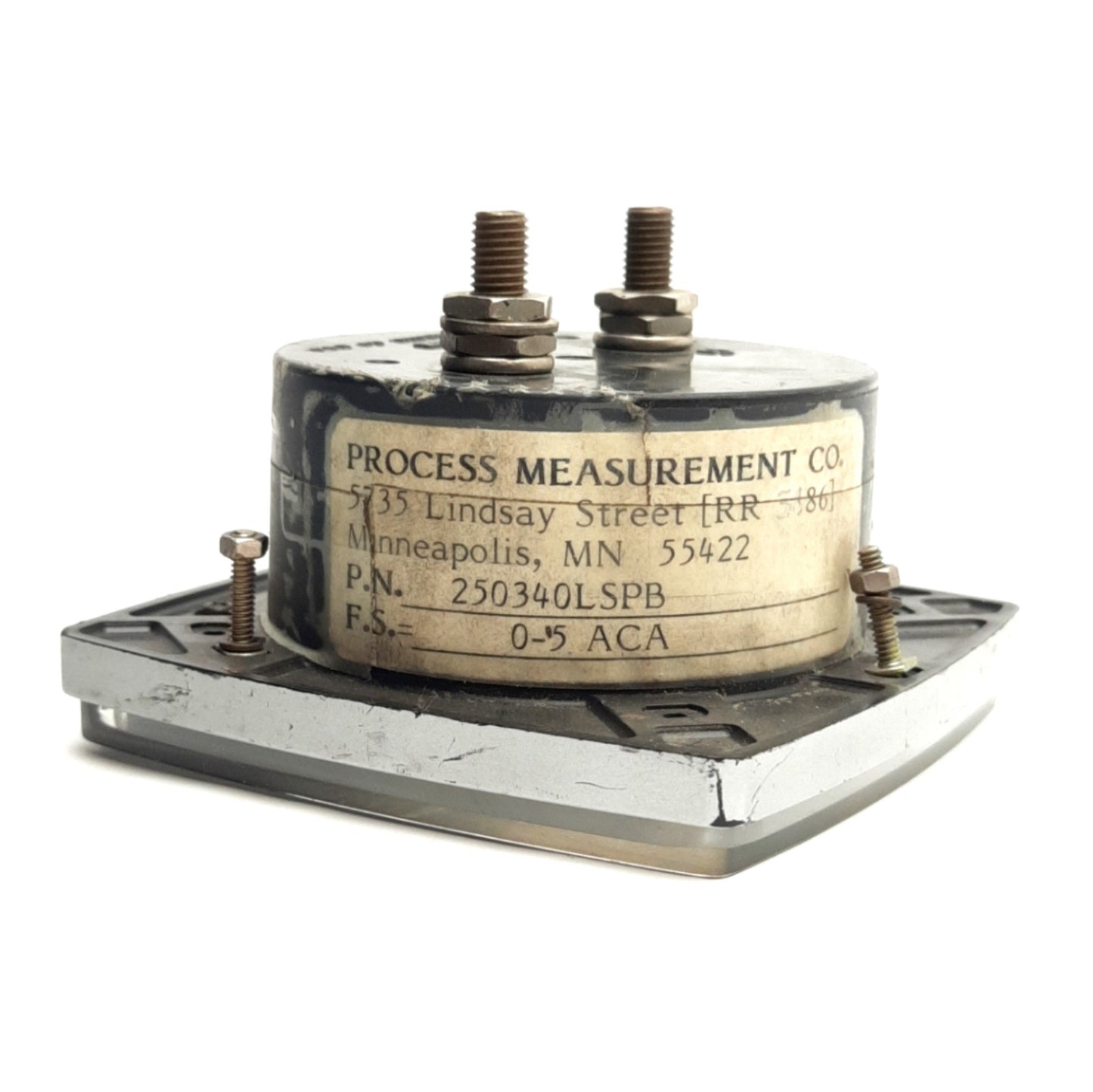 Used Process Measurement Co 250340LSBP Current Panel Meter, 3.5" Face, 0-75 Amps AC