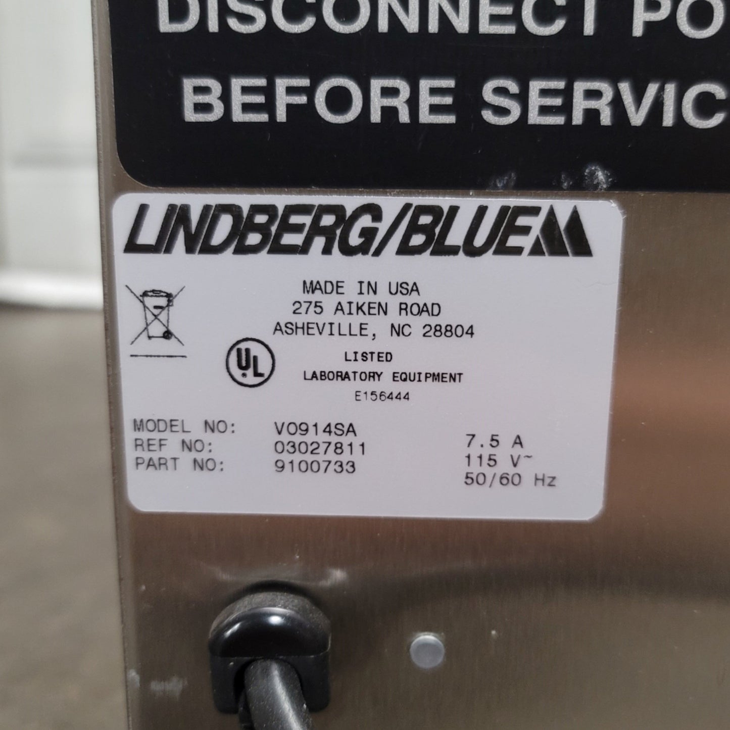 Used Blue M VO914SA Vacuum Oven 0.65CuFt, 9" x 9" x 14", 750W, 40-260°C ±1°C, 120VAC