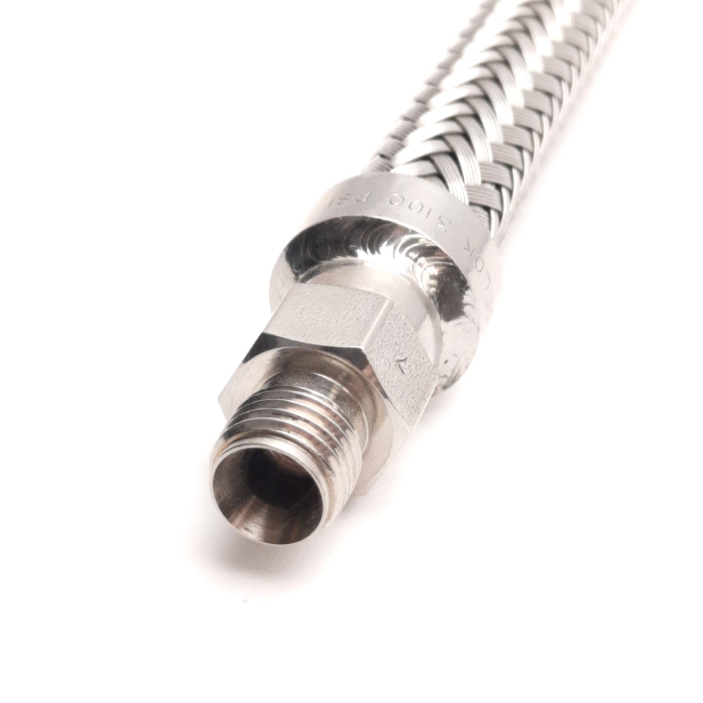 Used Swagelok SS-FM4SL4-24 Stainless Steel Hose, 1/4" Tube, 24" Length, 3100 Psi Max