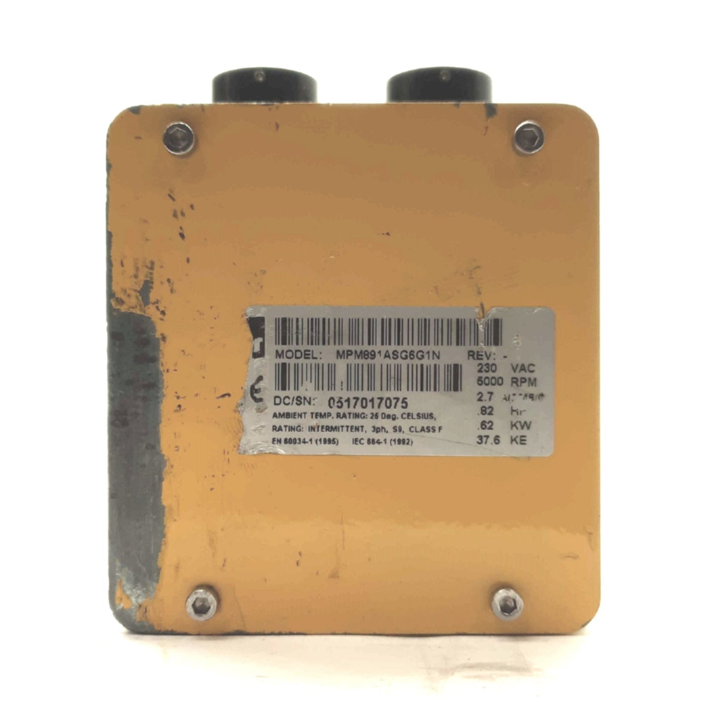 Used Parker MPM891ASG6G1N MaxPlus Servo Motor, 230VAC 2.7A, 0.62kW, 5000RPM, NEMA 34