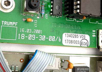 Used TRUMPF 18-09-30-00/B 1340285V09 Control Board W/ Oven Micromover Interface (OMI)