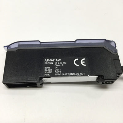 Used Keyence AP-V41AW Pressure Sensor Amplifier Expansion Unit NPN 12-24VDC, 1-5V Out