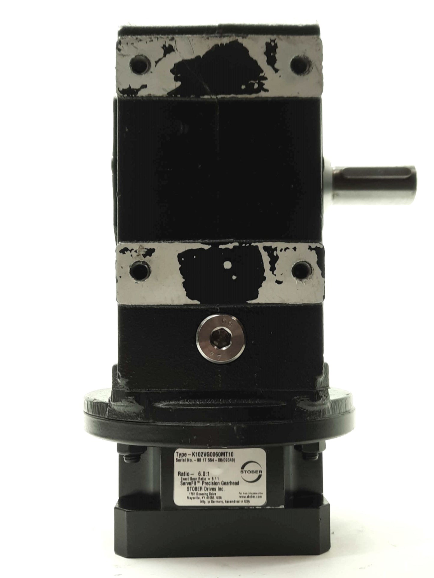 Used STOBER K102VG0060MT10 Right Angle Gearhead 6:1 59Nm 3300RPM 1" Shaft 1/2" Bore