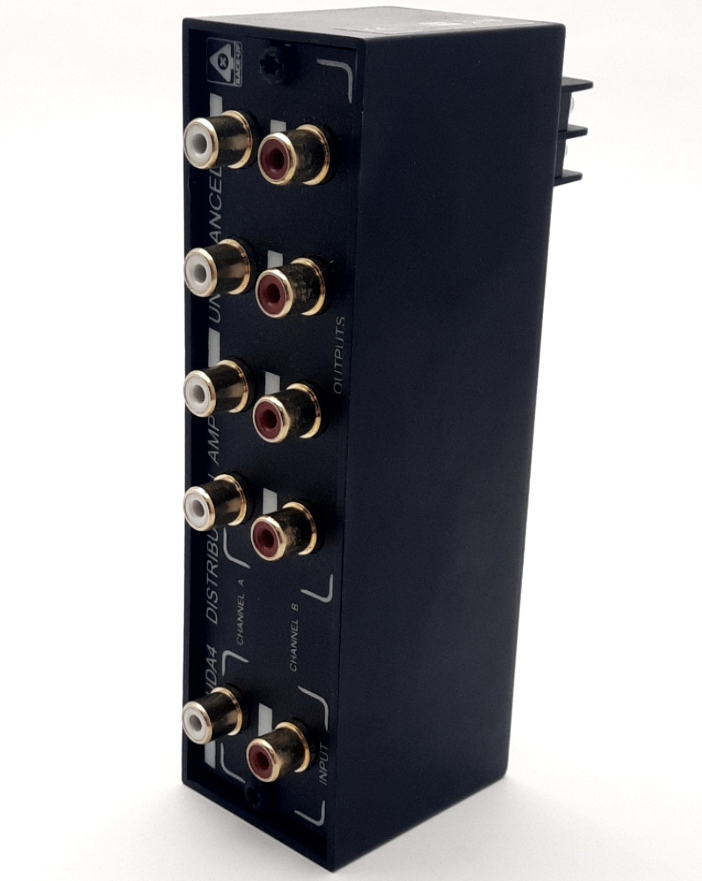 Open box RDL RU-UDA4 Stereo Audio Distribution Amplifier, 8x Phono Jacks 100Ohms Output