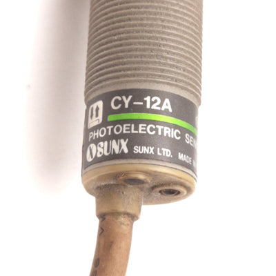 Used SunX CY-12A Reflective Diffuse IR Sensor, 120mm Range, 240V AC, M18 Barrel