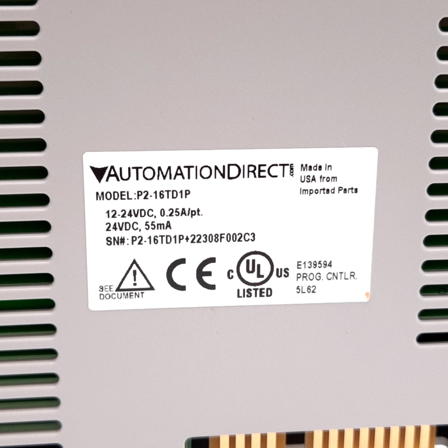 New Automation Direct P2-16TD1P P2000 PLC Output Module, 16-Point, 12-24VDC