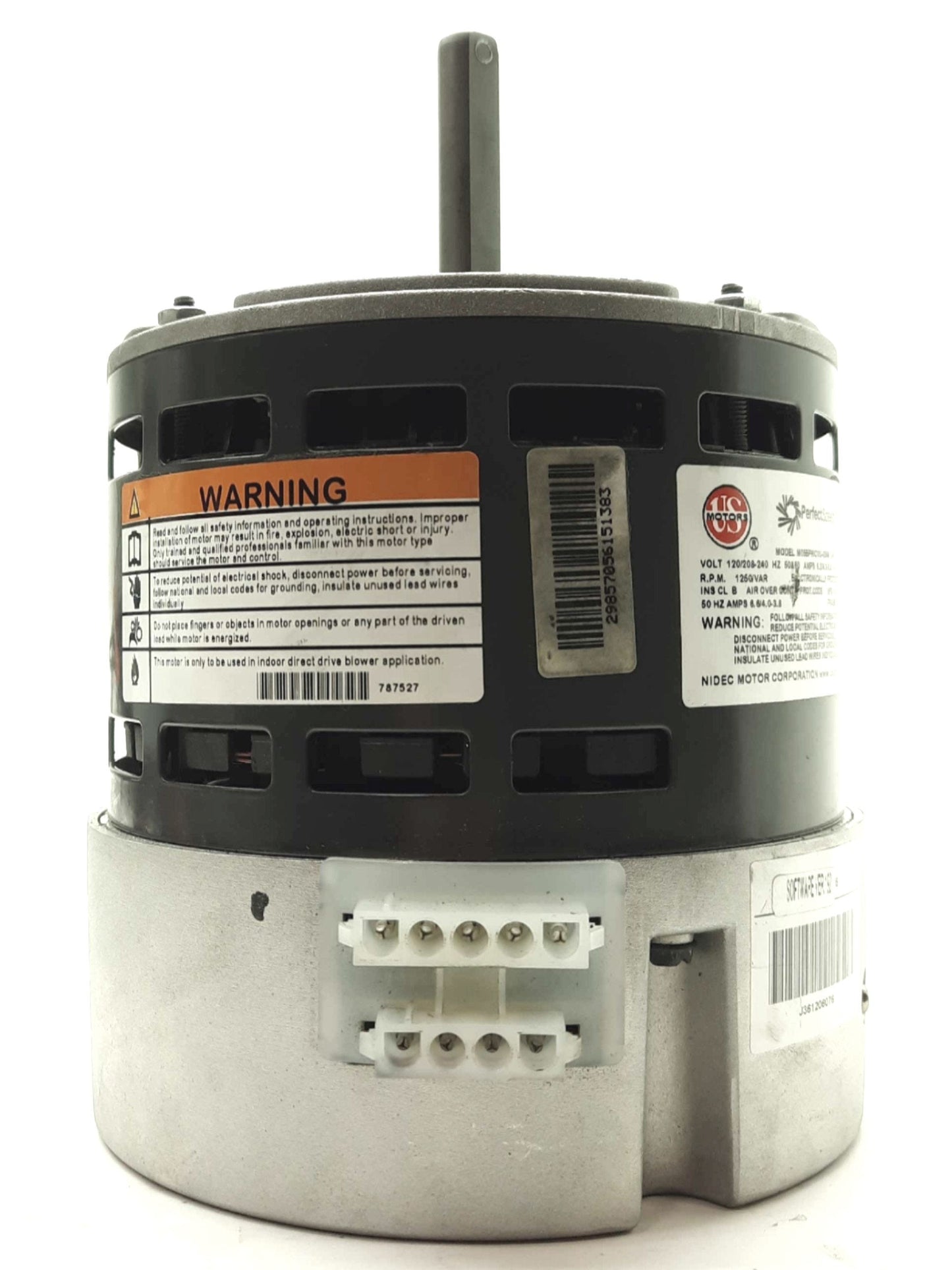Used Nidec MO55PWCVU-0345 PerfectSpeed HVAC Motor «HP 300-1250RPM 120/240VAC NEMA 48