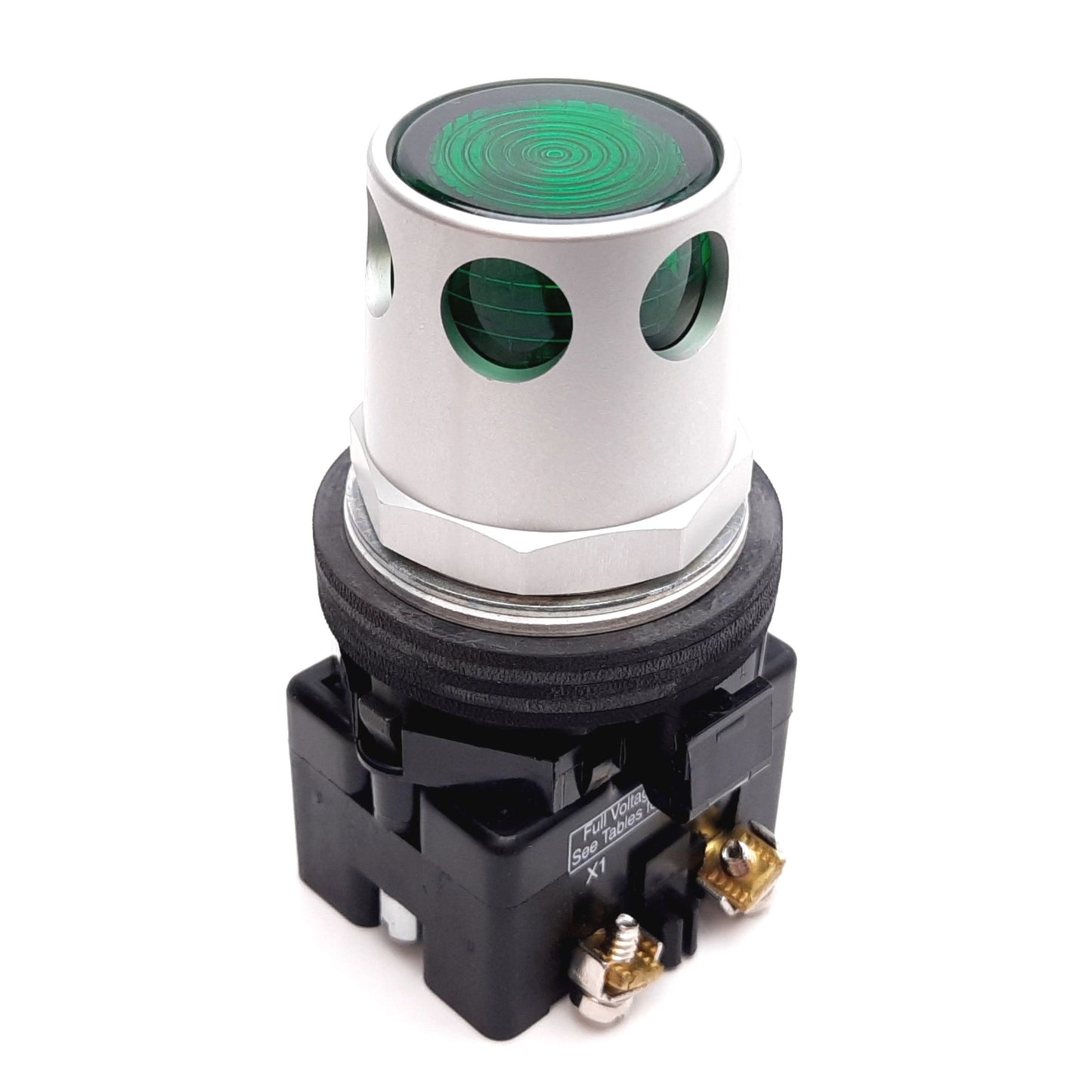 New Eaton HT8GDGV3 Illuminated Pushbutton, Green, Lamp: 24V, With Guard