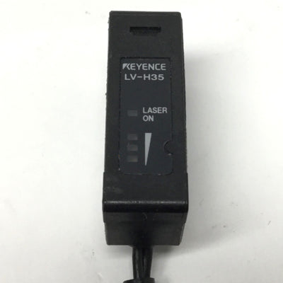 Used Keyence LV-21A Laser Sensor Amplifier, 12-24VDC, NPN w/LV-H35 Reflective Head