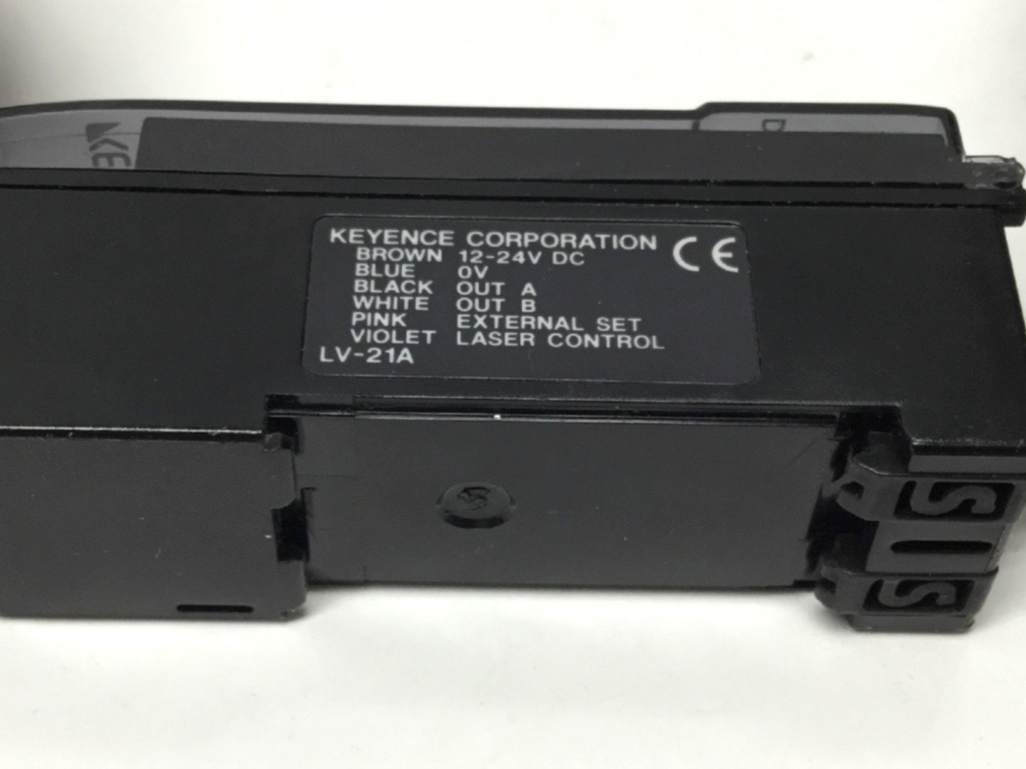 Used Keyence LV-21A Laser Sensor Amplifier, 12-24VDC, NPN w/LV-H35 Reflective Head