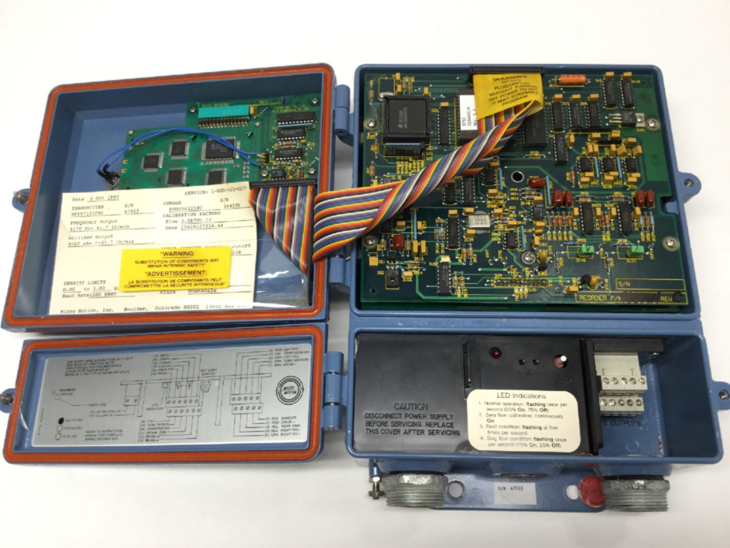 Used Micro Motion RFT9712-1PRU Mass Flow Sensor and Remote Transmitter 0-41.7lb/min