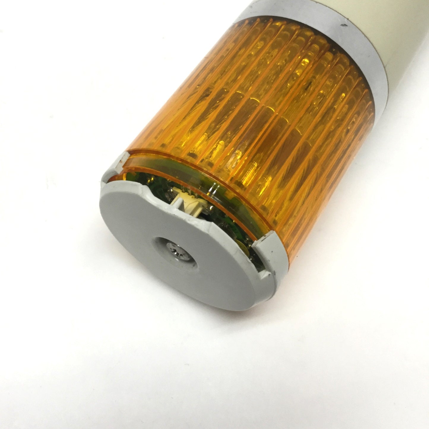 Used Patlite SEF-A Stack Light LED Signal Tower 24V AC/DC 2W Amber Lens, 11" Post