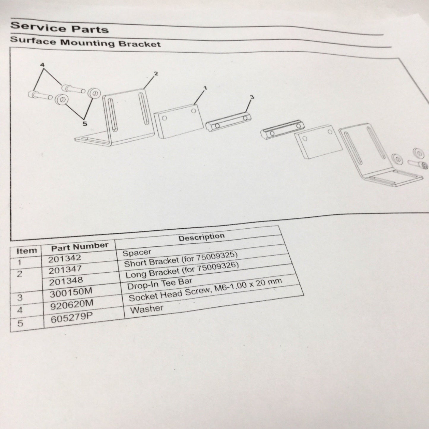 Used Dorner 75009326 Surface Mounting Long Bracket Kit for Ready-to-Run Mini Conveyor