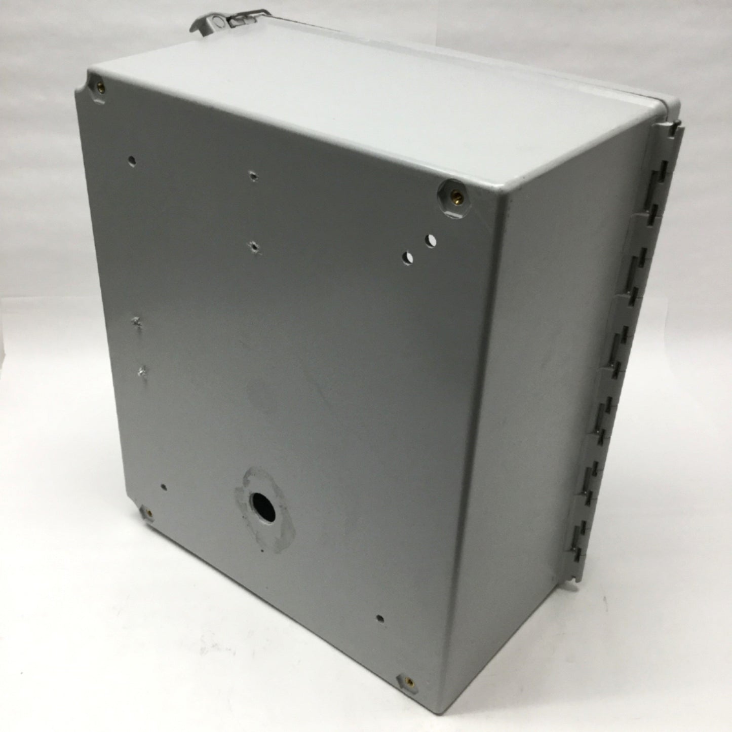 Used Hoffman A14128CHQRFG Fiberglass Enclosure 14" x 12" x 8" Box *5.5" Cut-Out*